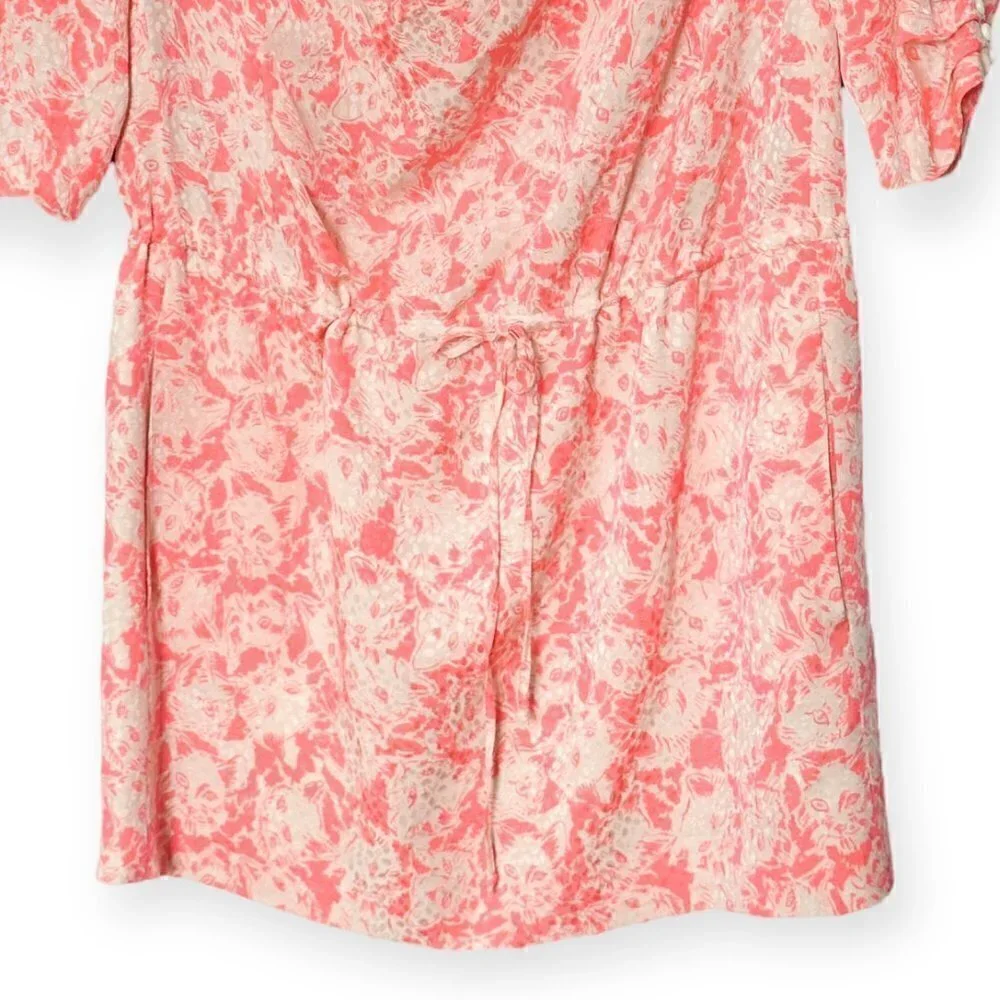 Paul & Joe Cat Print Jacquard Silk Mini Dress, Pink, Size 38EU (US6/S) - Picture 4 of 16